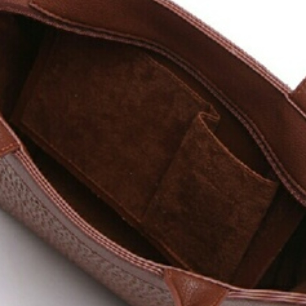 Electra Shopping Tote Purse; Brown - Picture 5 of 7